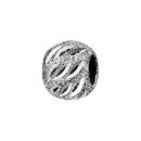 Charms Argent 925 Boule Ciselé Diamanté Ajouré