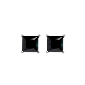 Boucles d'oreilles Argent 925 et Zirconium Noir 6 mm