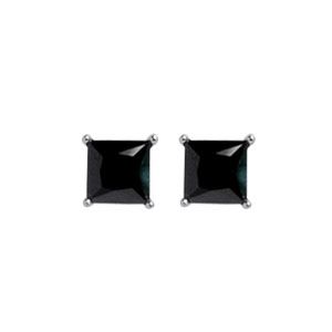 Boucles d'oreilles Argent 925 et Zirconium Noir 6 mm