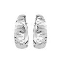 Boucles d'oreilles Argent 925 Créole Martelée 33 mm