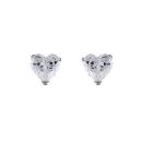 Boucles d'oreilles Argent 925 et Zirconium Coeur