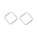 Boucles d'oreilles Argent 925 Créole Carré 30 mm