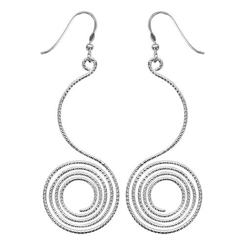 Boucles d'oreilles Argent 925 Spirale Diamantée