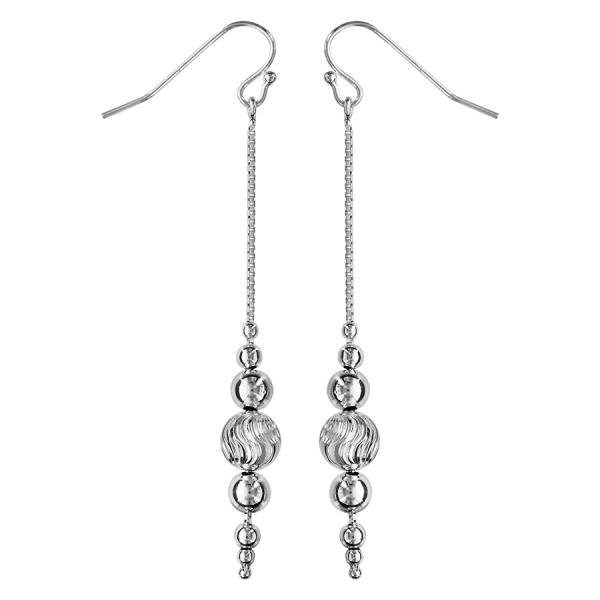 Boucles d'oreilles Argent 925 Multi Boules avec Chainette