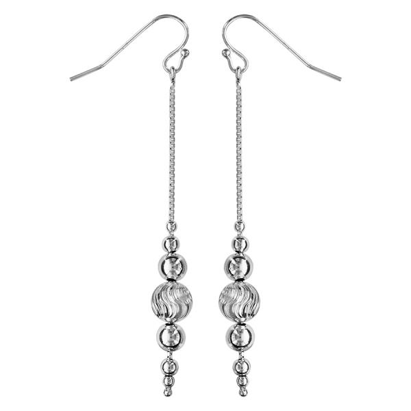 Boucles d'oreilles Argent 925 Multi Boules avec Chainette