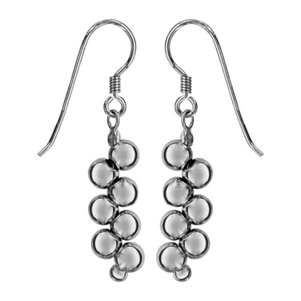 Boucles d'Oreilles Argent 925 Pendant Grappe Boules