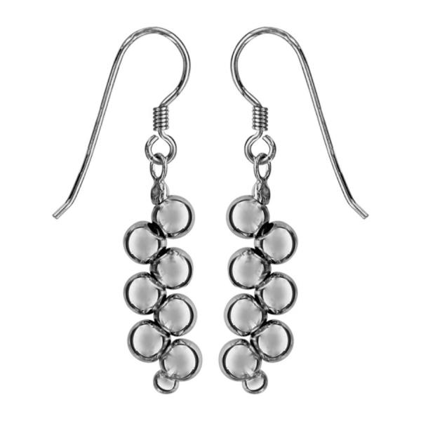 Boucles d'Oreilles Argent 925 Pendant Grappe Boules