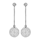 Boucles d'oreilles Argent 925 Pendante avec Rondelle Ajourée