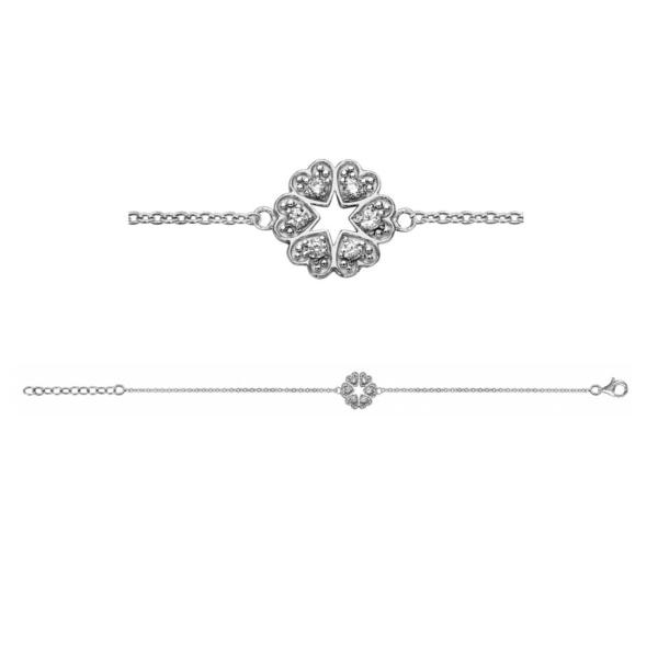 Bracelet Argent 925 Multi-Coeurs Zirconium Sertis