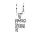 Collier + Pendentif Argent 925 et Zirconium Lettre F