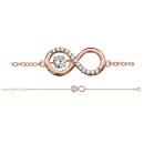 Bracelet Argent 925 Dorure Rose Infini "Dancing Stone" Zirconium Blanc