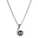 Collier Argent 925 Pendentif Perle d'imitation Grise