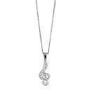 Collier Argent 925 et Zirconium Pendentif Clé de Sol