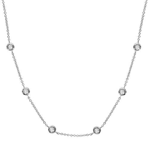 Collier Argent 925 Multi Zirconium Rond Sertis Clos 5 mm