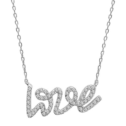 Collier Argent 925 et Zirconium Love