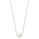 Collier Argent 925 Pendentif Perle d'imitation Blanche 10 mm