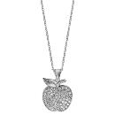 Collier Argent 925 Pendentif Pomme Zirconium Sertis Blancs