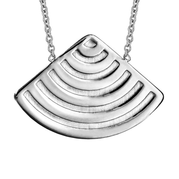 Collier Argent 925 Eventail Mat et Brillant