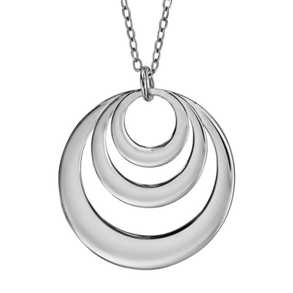 Collier Argent 925 Pendentif 3 Cercles à Graver