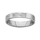 Bague Alliance Argent 925 Gravée Symbole Infini Ruban 4 mm