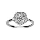 Bague Argent 925 Forme Fleur avec Zirconium