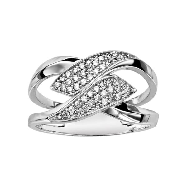 Bague Argent 925 Double Pointe Zirconium Sertis