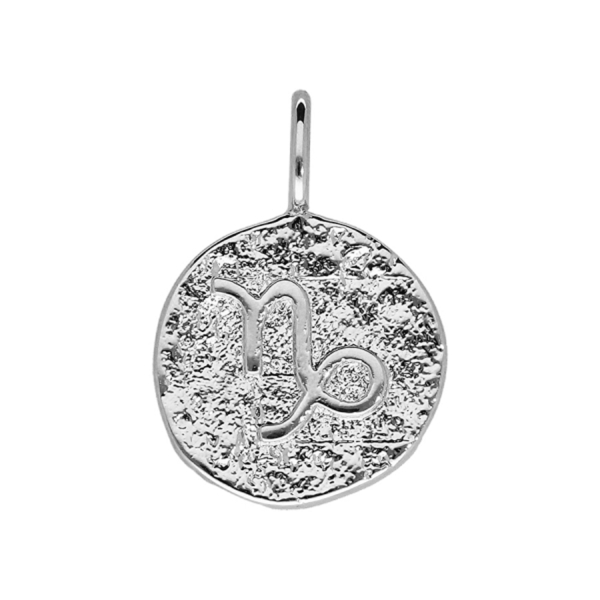 Pendentif Argent 925 Martelé Zodiaque Capricorne