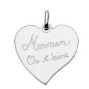 Pendentif Argent 925 Gravé Maman on t'aime