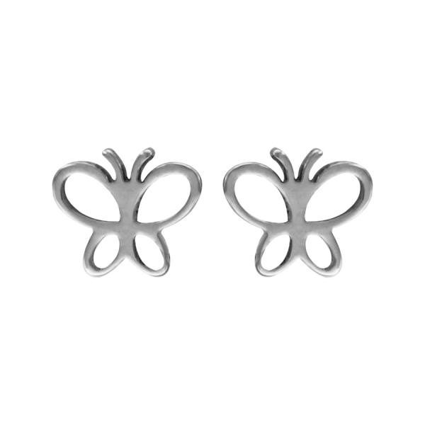 Boucles d'oreilles Acier 316 L Enfant Papillon Ajouré