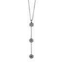 Collier Acier 316 L Triple Boules Strass Grise