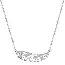 Collier Acier 316 L Grande Plume avec Granite