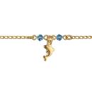 Bracelet Plaqué Or Enfant Pierre Bleue Claire Dauphin