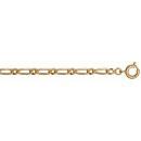 Chaine Plaqué Or Maille Alternée 1+1 Figaro 3 mm