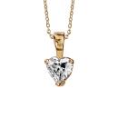 Collier Plaqué Or Pendentif Solitaire Coeur Zirconium 5 mm