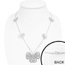 Collier Sautoir Acier 316 L Papillons Ajourés