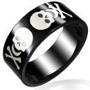 Bague Homme Acier 316 L  Tête de Mort Pirate