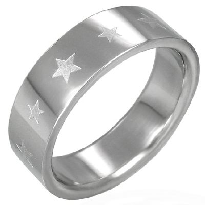 Bague Acier 316 L Etoiles