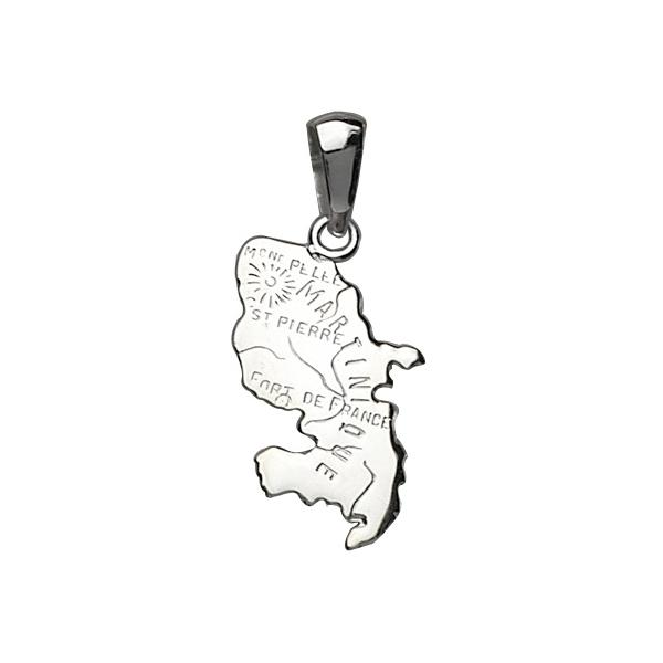 Pendentif Argent 925 Carte Martinique