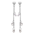 Boucles d'oreilles Argent 925 Pierre Synthèse Blanches 