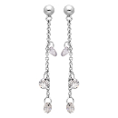 Boucles d'oreilles Argent 925 Pierre Synthèse Blanches 