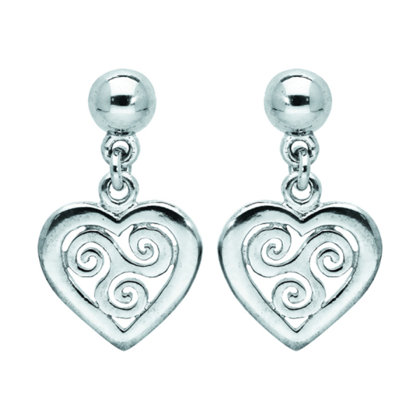 Boucles d'oreilles Argent 925 Coeur Triskel