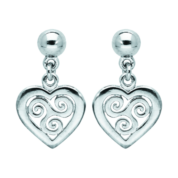 Boucles d'oreilles Argent 925 Coeur Triskel