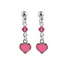 Boucles d'oreille Argent 925 et Zirconium Coeur