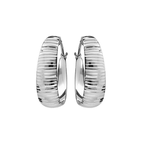 Boucles d'oreilles Argent 925 Créole Rainurée 25 mm