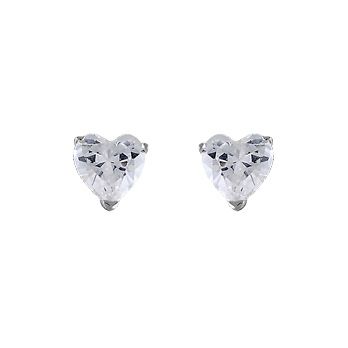 Boucles d'oreilles Argent 925 et Zirconium Coeur
