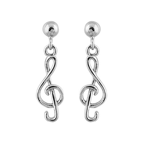 Boucles d'oreilles Argent 925 Clef de Sol