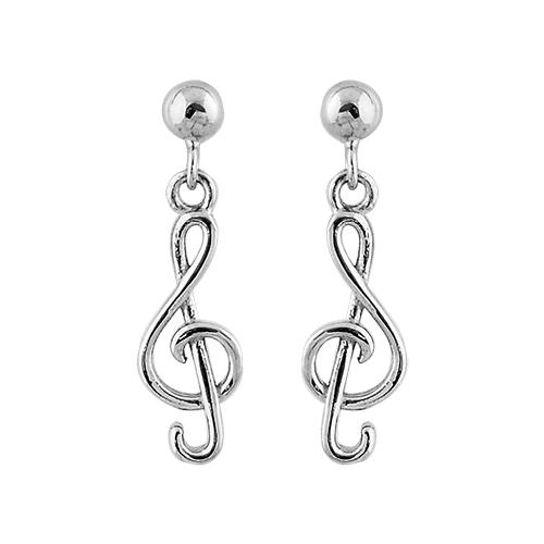 Boucles d'oreilles Argent 925 Clef de Sol