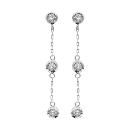 Boucles d'oreilles Argent 925 Triple Zirconium Sertis Clos