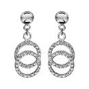 Boucles d'oreilles Argent 925 et Zirconium Sertis 2 Cercles 