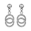 Boucles d'oreilles Argent 925 et Zirconium Sertis 2 Cercles 